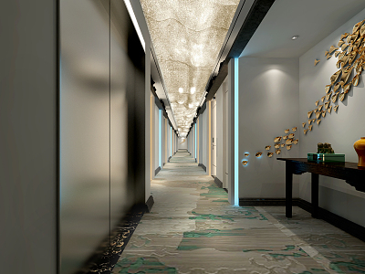 Modern hotel aisle hotel walkway decoration combination model