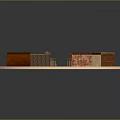 Various Colorful Building Models on Circular Platform with Textured Roofs and Walls