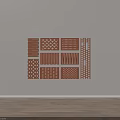 Multiple Red Brick Wall Designs Featuring Perforated Patterns And Grid Structures 3d model