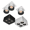 Modern Square Downlights and Spotlights in White Black Finish for Home Lighting