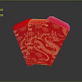 Traditional Chinese Red Envelopes With Golden Dragon Patterns For Lucky Money Gifts