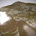 mountain lake terrain canyon terrain 3d model