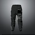 Dark gray utility pants with white patch pockets and modern casual style