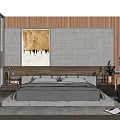 Modern Background Double Bed Simple 3d model