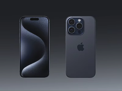 Two Sleek Apple iPhone Smartphones With Front Screen Design And Back Triple Camera 3d model