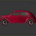 Red Vintage Classic Car With Shiny Retro Design And Old Model Features