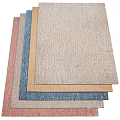 Textured Square Rugs in Multiple Colors Stacked for Modern Home Decor 3d model