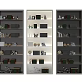 Sleek Modern Bookcases With Multiple Shelves Displaying Books Decorative Items And Photo Frames