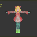 Anime Game Character With Cat Ears Red Coat White Dress Arms Outstretched Standing Pose