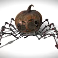Creative Pumpkin Character With Mechanical Spider Legs And Artistic Design Details