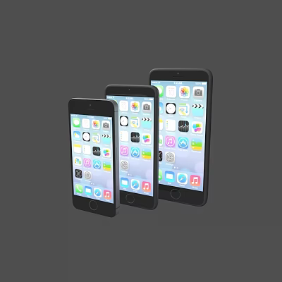 Modern mobile phones 3d model