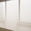 White Slatted Window Blinds For Modern Home Interior Window Decoration 3d model