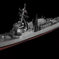 Modern Military Warship With Deck Weapons Radar Antenna And Naval Equipment