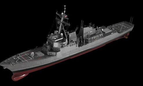 modern warship 3d model