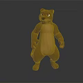 Animated Stylized Brown Bear Game Movie Character 3D Cartoon Model Standing Pose 3d model