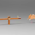 Wooden Seesaw With Acorn And Rings Balanced By Spring Squirrel Toy