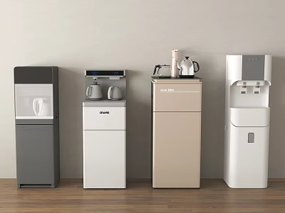 Various Standing Water Dispensers With Different Designs And Colors For Home Use 3d model