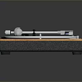 Wooden Home Turntable With Black Platter And Metal Tonearm Design