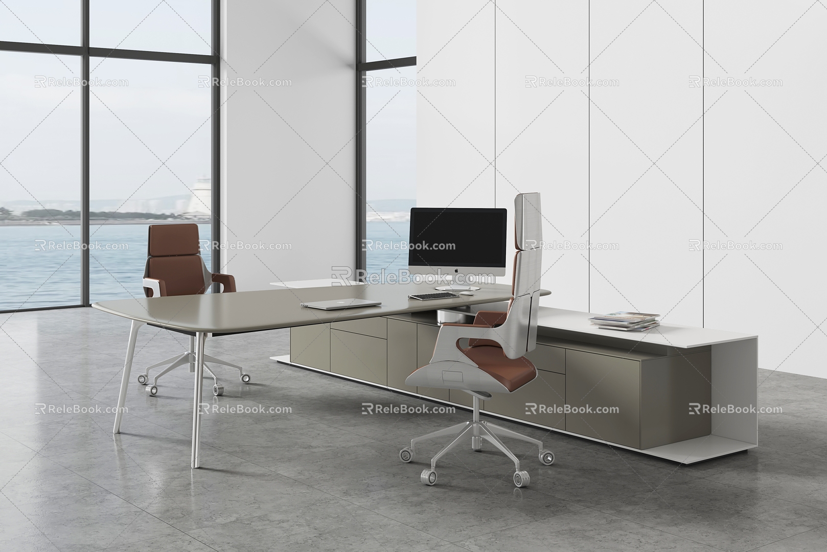 Bantai Office Desk Office Chair Sofa Coffee Table Filing Cabinet Office Administrative Table Tea Cabinet Manager's Office Meeting Room Leisure Negotiation Area model