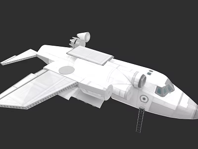 White 3D Space Shuttle Model With Detailed Wings And Cockpit Structure 3d model