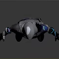 Futuristic Techwear Costume With Hooded Design Blue Accents And Mechanical Details