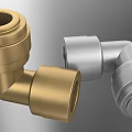 Gold And Silver Metal Pipe Elbow Fittings For Plumbing Applications And Projects