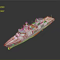 Modern Military Warship With Gray Hull Red Bottom And Advanced Radar Navigation Systems