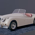Vintage Cream Colored Convertible Car With Pink Interior And Classic Design