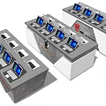 Modern Display Shelves Featuring Multiple Laptops in Retail Electronics Showcase
