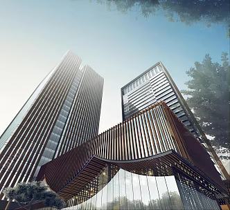 Modern Office Building Commercial High-rise Super High-rise Office Building Sales Office Building 3d model