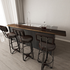 Modern medieval bar water bar chair 3d model