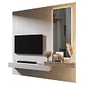 Modern TV background wall 3d model