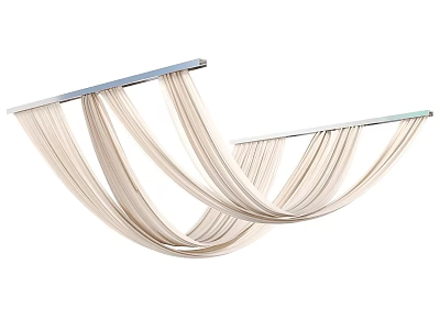 Elegant Beige Ceiling Drapery With Soft Flowing Folds For Interior Decor 3d model