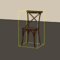 Wooden Leisure Chair With Cross Back Design And Curved Legs In Minimalist Setting