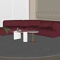 Modern Curved Sofa Multi-person Sofa Coffee Table Fabric Sofa 3d model