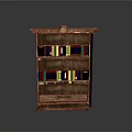 Wooden Bookshelf With Multiple Shelves Holding Colorful Books And Classic Design
