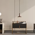 Elegant Modern Bedside Table With Metal Frame Drawers Books And Photo Frames