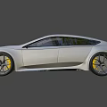 Modern Silver Sports Car With Sleek Exterior Design Black Wheels And Aerodynamic Profile