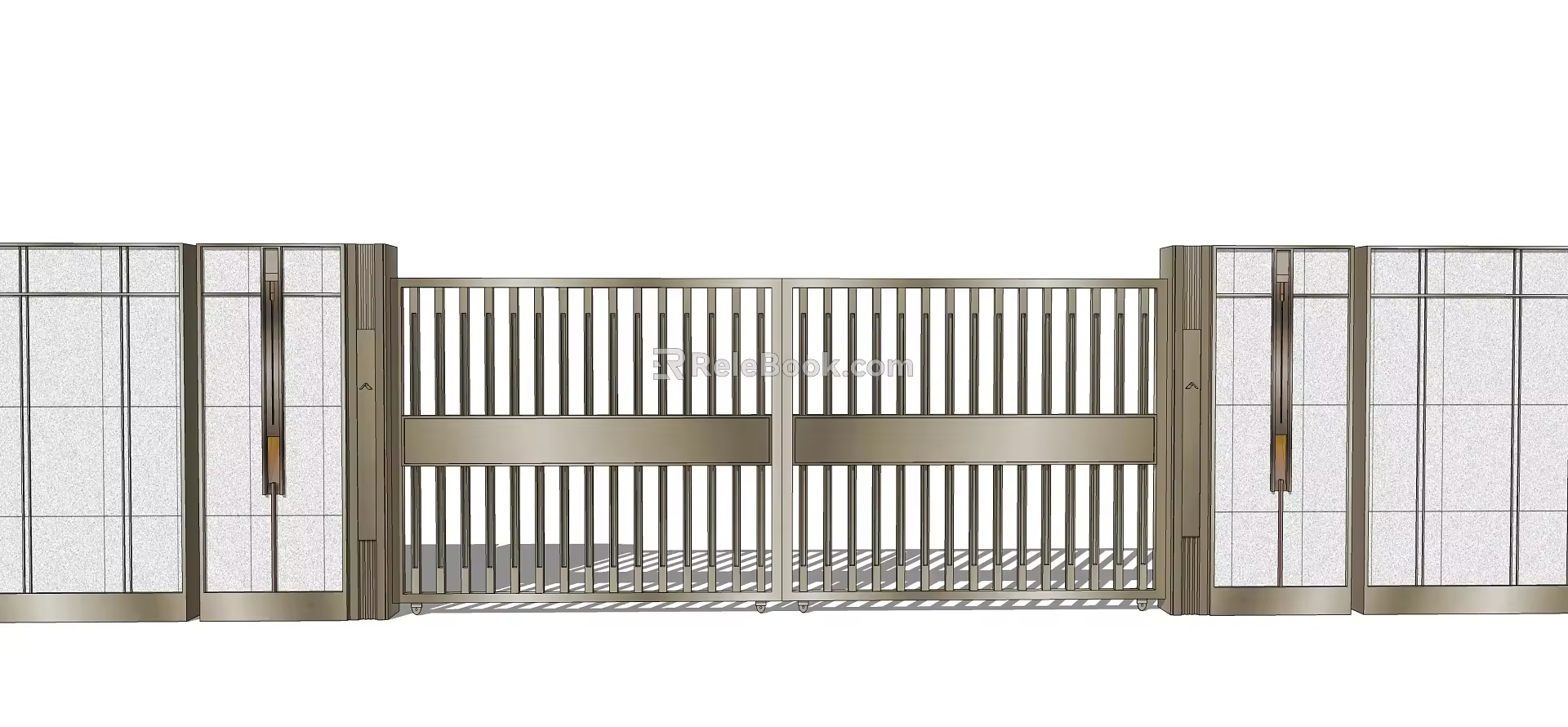 Modern gate double door 3d model