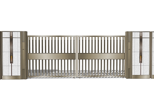 Modern gate double door 3d model