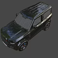 Black Land Rover Defender SUV With Rugged Exterior Design And Black Alloy Wheels