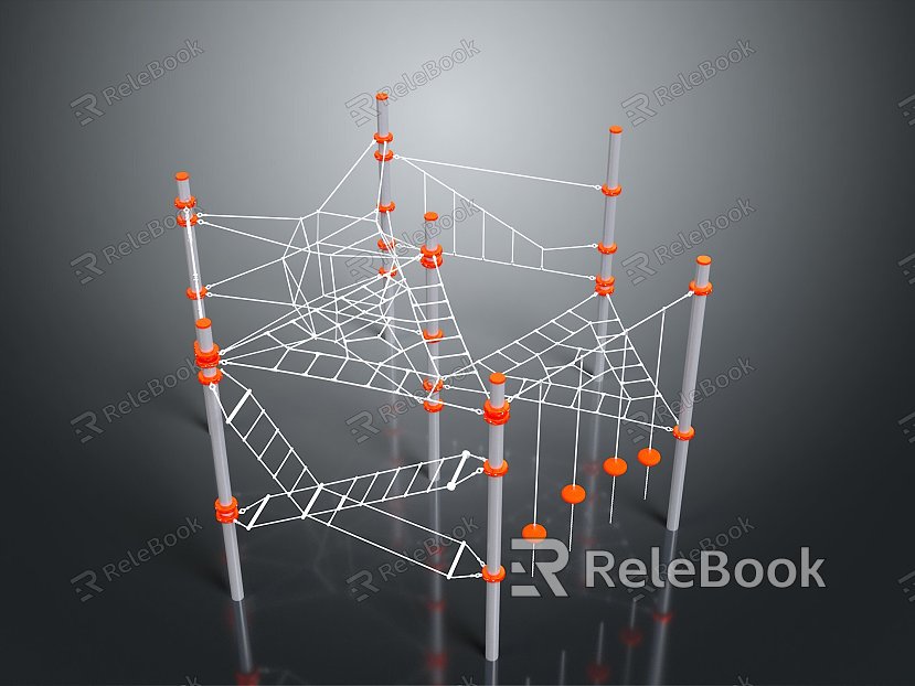 High voltage wire pole wood pole metal pole model