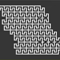 White Geometric Decorative Panel With Repeating Interlaced Wave Pattern On Dark Background 3d model
