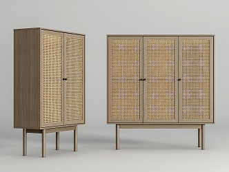 Rattan Decorative Cabinet Rattan Cabinet Side Cabinet 3d model