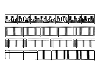 Various Decorative Metal Fence Designs For Outdoor Garden And Home Exteriors 3d model