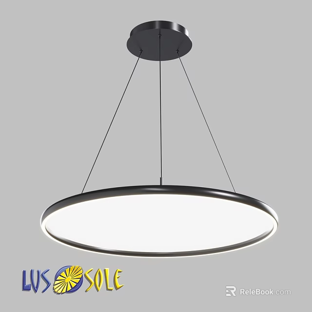 Modern Round Chandelier With Metal Frame And White Shade For Ceiling Lighting 3d model 