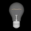 Decorative Light Bulb With Illuminated Warm Yellow Glow Transparent Glass And Silver Base