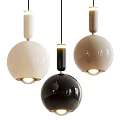 Modern Spherical Chandeliers in White Black Beige for Home Interior Design