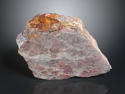 Natural Stone Block With Unique Colorful Patterns And Textured Surface 3d model