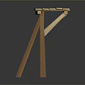 Wooden Household Table With Rectangular Top And Four Slender Legs